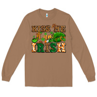Toasted Coconut kiss me i am irish  with lips and shamrocks Long Sleeve Tee - AdoDesignShop