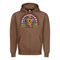 Chestnut cross american flag cowhide  leopard gemstone rainbow Zipper Hoodie - Artiststas