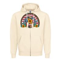 Sandshell cross american flag cowhide  leopard gemstone rainbow Zipper Hoodie - Artiststas