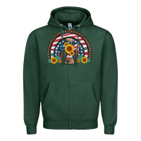 Sports Green cross american flag cowhide  leopard gemstone rainbow Zipper Hoodie - Artiststas