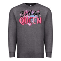 Charcoal Heather birthday queen Premium Sweatshirt - MaliasSmallBusiness