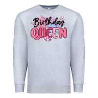 Heather Grey birthday queen Premium Sweatshirt - MaliasSmallBusiness