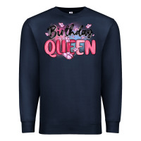 Navy birthday queen Premium Sweatshirt - MaliasSmallBusiness