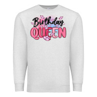 Oatmeal Heather birthday queen Premium Sweatshirt - MaliasSmallBusiness