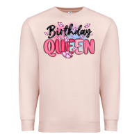 Pale Pink birthday queen Premium Sweatshirt - MaliasSmallBusiness