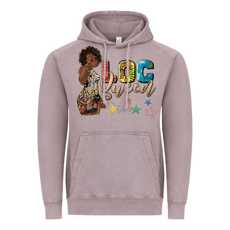 Afro Woman Loc Queen Vintage Hoodie by texasbilliewilder | Teevron