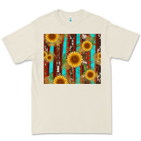 Bone western sunflower cactus serape and cowhide Premium Tee - Artiststas
