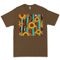 Cacao western sunflower cactus serape and cowhide Premium Tee - Artiststas