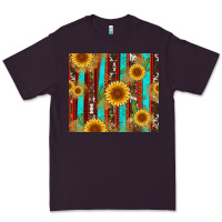 Plum western sunflower cactus serape and cowhide Premium Tee - Artiststas