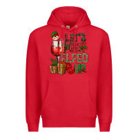 Red Let's Get Elfed Up Christmas Premium Hoodie - BundleAndBundleShop
