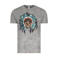 Cloud Rock indian headdress with native american skull Vintage Tee - RanaPortraitStore