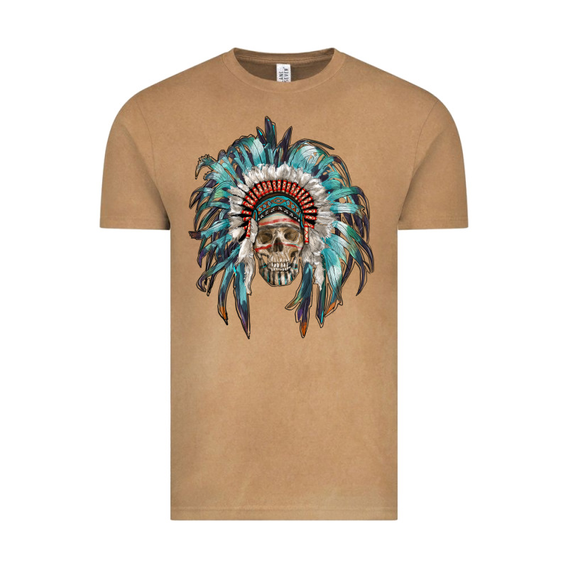 Indian Headdress With Native American Skull Vintage Tee by RanaPortraitStore | Teevron