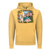 Vintage Mustard Easter Farm Bunny And Pig Vintage Hoodie - RanaPortraitStore