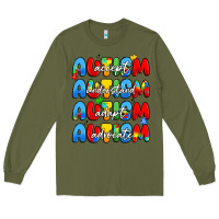 Army Green autism accept understand adopt advocate Long Sleeve Tee - JahusDesignShop