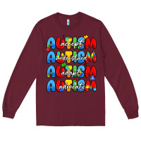 Burgundy autism accept understand adopt advocate Long Sleeve Tee - JahusDesignShop