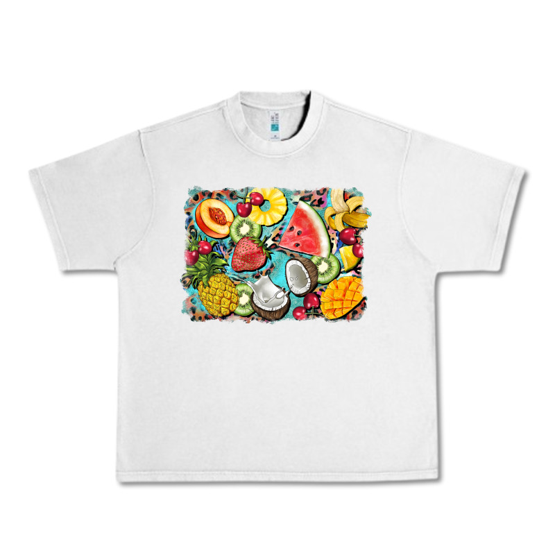 Summer Fruits Background Urban Heavy Tee by BarkalooDesign | Teevron