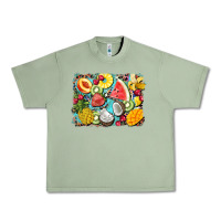 Oil Green summer fruits background Urban Heavy Tee - BarkalooDesign
