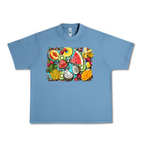 Pebble Blue summer fruits background Urban Heavy Tee - BarkalooDesign
