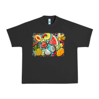 Pigment Black summer fruits background Urban Heavy Tee - BarkalooDesign