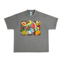 Tornado summer fruits background Urban Heavy Tee - BarkalooDesign