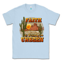 Dusty Blue faith is trusting the unseen Classic Tee - JahusDesignShop