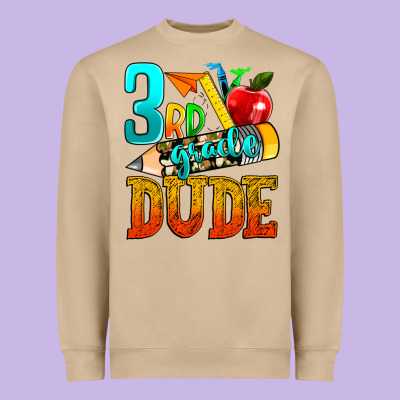 3rd Grade Dude Heavyweight Sweatshirt Designed By Texasbilliewilder