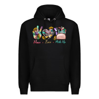 Black Peace Love Make Up Premium Hoodie - BundleAndBundleShop