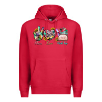 Cardinal Peace Love Make Up Premium Hoodie - BundleAndBundleShop