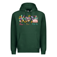 Sports Green Peace Love Make Up Premium Hoodie - BundleAndBundleShop
