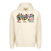 Tofu Peace Love Make Up Premium Hoodie - BundleAndBundleShop