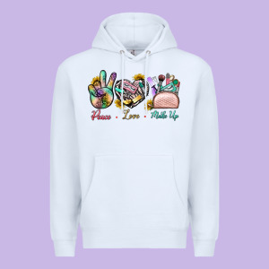 Peace Love Make Up Premium Hoodie Designed By Bundleandbundleshop
