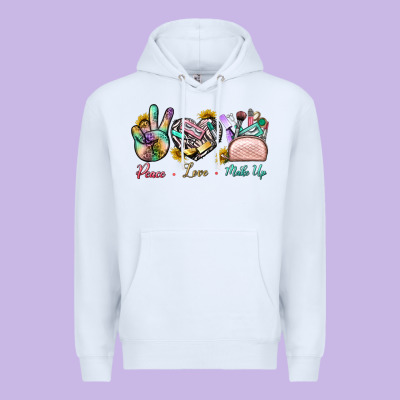 Peace Love Make Up Premium Hoodie Designed By Bundleandbundleshop