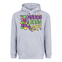 Heather Grey mardi gras cutie Heavyweight Hoodie - MaliasSmallBusiness