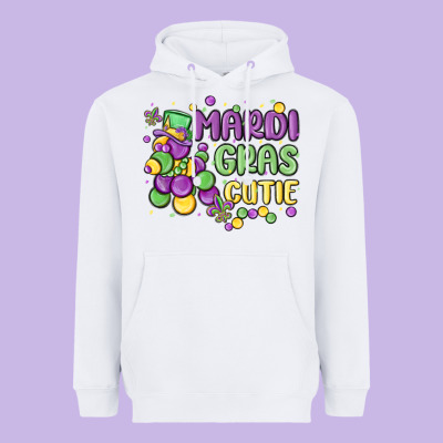 Mardi Gras Cutie Heavyweight Hoodie Designed By Maliassmallbusiness