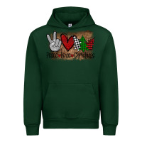 Forest Green Peace Love Christmas Urban Hoodie - Bettercallsaul
