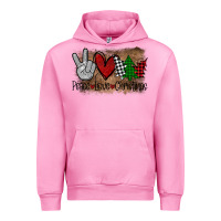 Fuchsia Pink Peace Love Christmas Urban Hoodie - Bettercallsaul