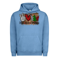 Pigment Pebble Blue Peace Love Christmas Urban Hoodie - Bettercallsaul