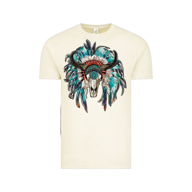 Indian Headdress With Bull Skull Vintage Tee by RanaPortraitStore | Teevron
