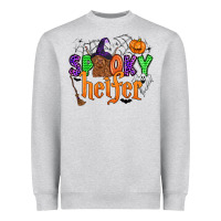 Heather Grey spooky heifer Heavyweight Sweatshirt - Zillion Design Studio