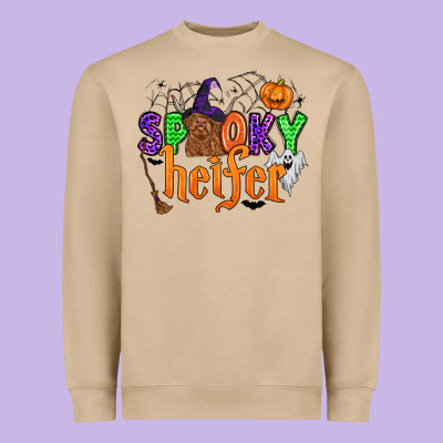 Spooky Heifer Heavyweight Sweatshirt Designed By Zillion Design Studio