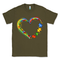 Army Green autism heart Classic Tee - JahusDesignShop