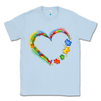 Dusty Blue autism heart Classic Tee - JahusDesignShop