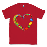 Red autism heart Classic Tee - JahusDesignShop