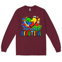 Burgundy different is beautiful Long Sleeve Tee - JahusDesignShop