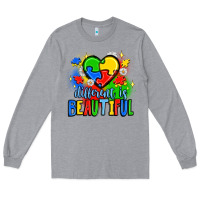 Heather Grey different is beautiful Long Sleeve Tee - JahusDesignShop