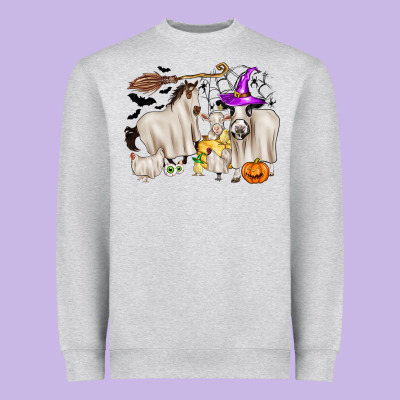 Halloween Farm Animals Heavyweight Sweatshirt Designed By Zillion Design Studio