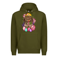 Army Green Rabbit And Carrot Easter Premium Hoodie - BundleAndBundleShop