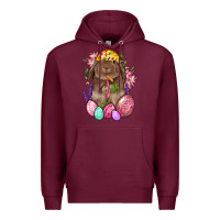 Burgundy Rabbit And Carrot Easter Premium Hoodie - BundleAndBundleShop