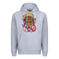 Heather Grey Rabbit And Carrot Easter Premium Hoodie - BundleAndBundleShop