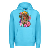 Ocean Blue Rabbit And Carrot Easter Premium Hoodie - BundleAndBundleShop